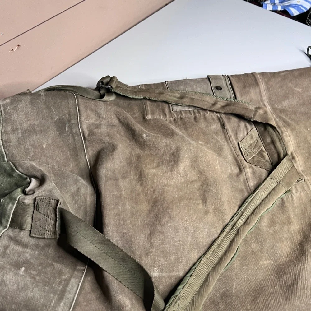 Vintage Military Canvas Duffle Bag Backpack Olive Drab Sea Bag Dollinger ID